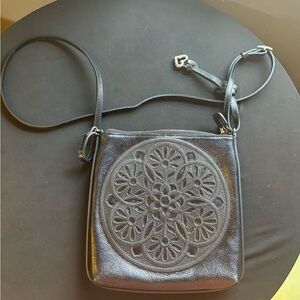Brighton black leather purse w/mandala design